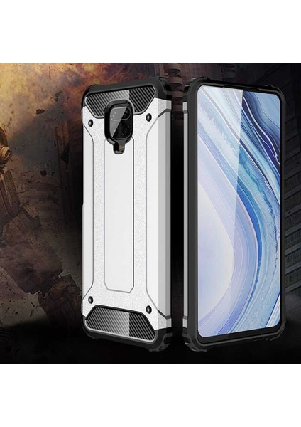 Xiaomi Redmi Note 9 Pro Kılıf Çift Katmanlı Tank Silikon Kapak