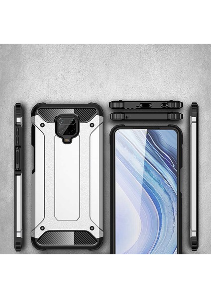 Xiaomi Redmi Note 9 Pro Kılıf Çift Katmanlı Tank Silikon Kapak
