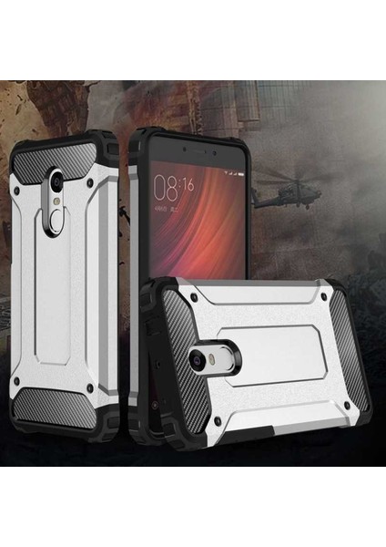 Xiaomi Redmi Note 4 Kılıf Çift Katmanlı Tank Silikon Kapak