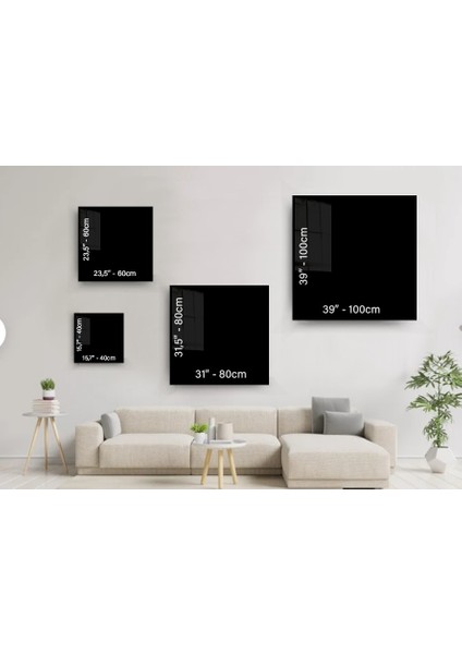 3lü Lacivert Dairesel Soyut Cam Tablo, Modern Tablo, Duvar Dekor, Büyük Tablo, Cam Duvar Tablo