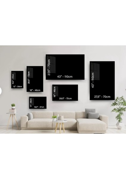 Zürafa Siyah Arka Cam Tablo, Doğa Tablo, Zürafa Tablo, Duvar Dekor, Büyük Tablo, Cam Duvar Tablo modelleri