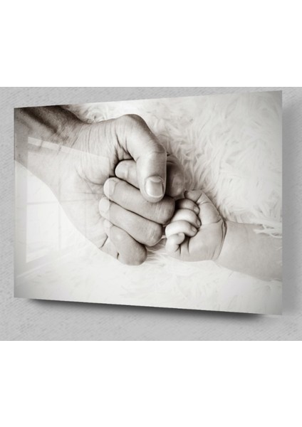 Baba Bebek Elleri Cam Tablo, Bebek Tablo, Çocuk Odası Tablo,duvar Dekor,büyük Tablo, Cam Duvar Tablo modelleri