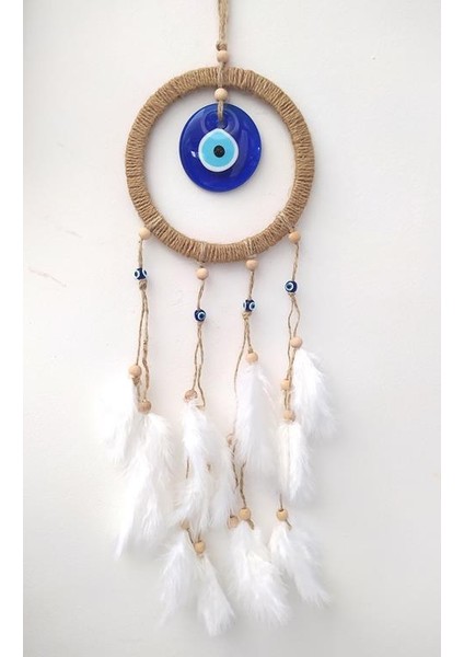 Hdmarketim Nazar Boncuklu Düş Kapanı Dreamcatcher Kuş Tüyü Duvar Süsü fırsatları