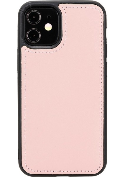 Apple iPhone 12 Mini Uyumlu Deri Cüzdanlı Kılıf Nu2 Pembe