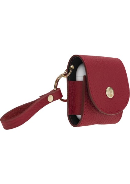 Apple Airpods 2.nesil Uyumlu Deri Kılıf Mai Snap Erc2 Kırmızı modelleri