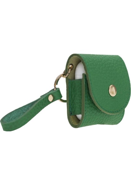 Apple Airpods 2.nesil Uyumlu Deri Kılıf Mai Snap Erc4 Yeşil modelleri