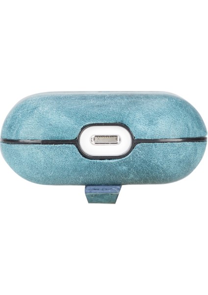 Apple Airpods 3.nesil Uyumlu Deri Kılıf Juni AA32 Mavi fırsatları