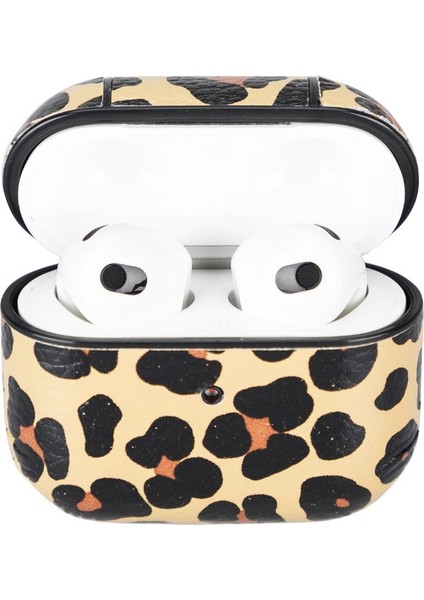 Apple Airpods 3.nesil Uyumlu Deri Kılıf Juni Leo-Ne Leopar fiyatları
