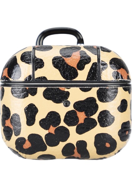 Apple Airpods 3.nesil Uyumlu Deri Kılıf Juni Leo-Ne Leopar modelleri