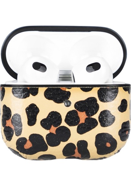 Apple Airpods 3.nesil Uyumlu Deri Kılıf Juni Leo-Ne Leopar fırsatları