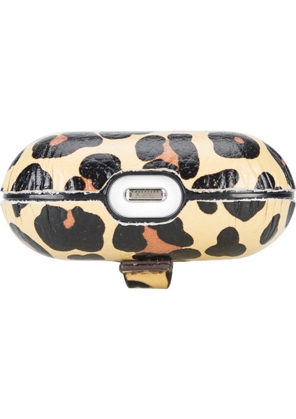 Apple Airpods 3.nesil Uyumlu Deri Kılıf Juni Leo-Ne Leopar indirimleri