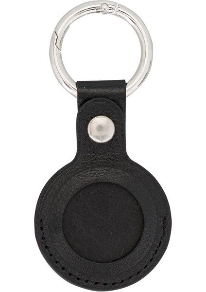 Apple Airtag Uyumlu Deri Anahtarlık Arta Rst1 Siyah