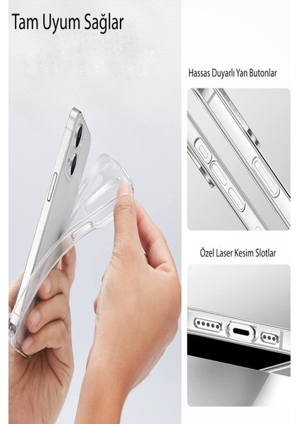 Apple iPhone 14 Pro Kapak Lüx Şeffaf Silikon Kılıf