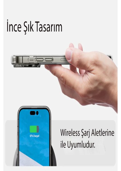 Apple iPhone 14 Pro Kapak Lüx Şeffaf Silikon Kılıf