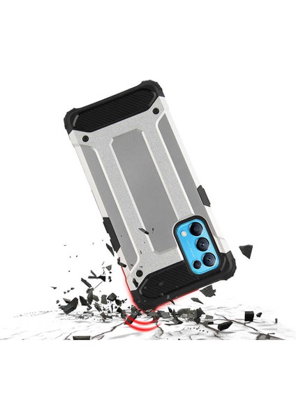 Oppo Reno 5 5g Kılıf Çift Katmanlı Tank Silikon Kapak