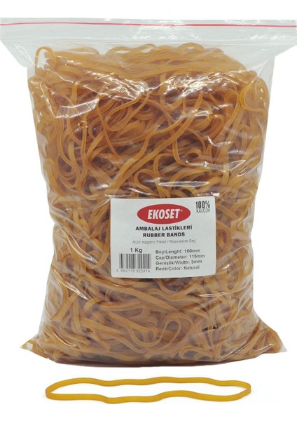 180 mmX3 mm Geniş Kauçuk Paket Ambalaj Lastiği 12KG Koli (180X3) fiyatları