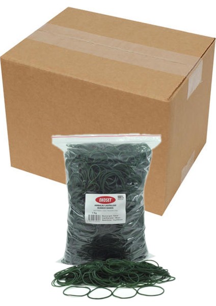 70 mm Yeşil Renkli Kauçuk Paket Ambalaj Lastiği 12KG Koli
