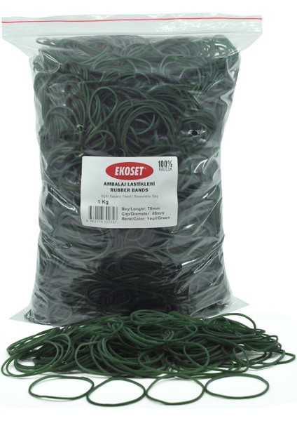 70 mm Yeşil Renkli Kauçuk Paket Ambalaj Lastiği 12KG Koli fiyatları
