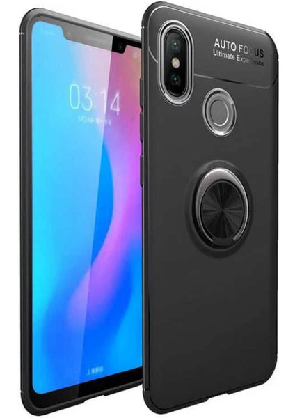 Kip GSM Xiaomi Mi 6x Kılıf Metal Yüzüklü Standlı Yumuşak Ravel Silikon Kapak