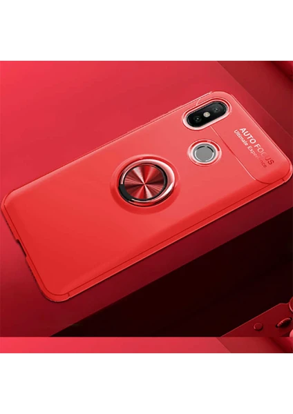 Kip GSM Xiaomi Redmi Note 7 Kılıf Metal Yüzüklü Standlı Yumuşak Ravel Silikon Kapak