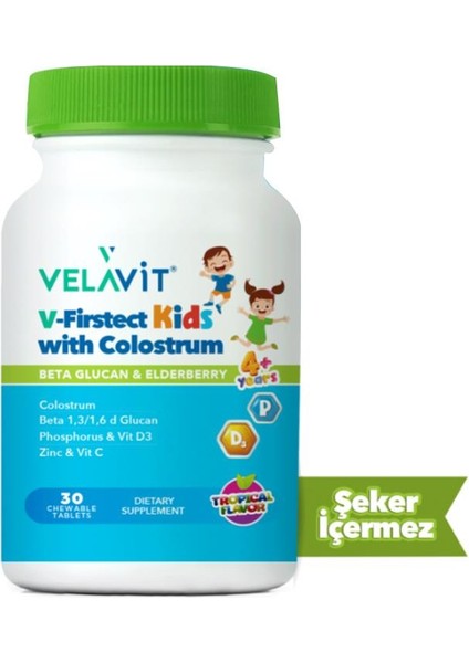 V-Firstect Kids With Colostrum Takviye Edici Gıda 30 Kapsül