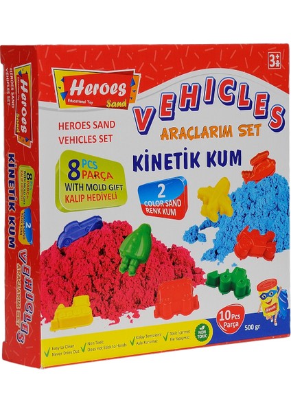 Heroes Kinetik Kum ve Araç Kalıplı Set 500 gr