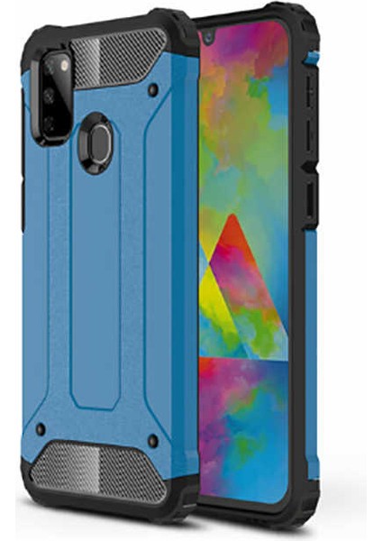 Galaxy M21 Kılıf Çift Katmanlı Tank Silikon Kapak