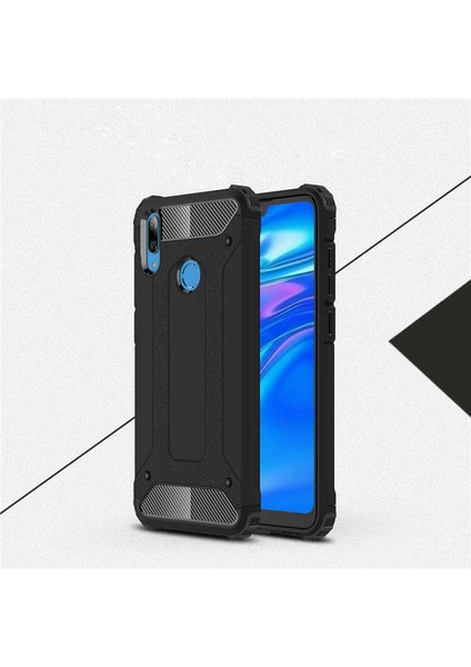 Huawei Y7 Prime 2019 Kılıf Çift Katmanlı Tank Silikon Kapak