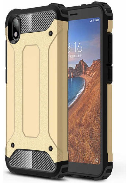 Xiaomi Redmi 7A Kılıf Çift Katmanlı Tank Silikon Kapak