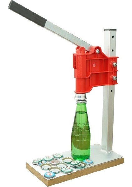 Soda Şişesi Kapatma Aleti Soda Gazoz Kapağı Kapama Makinası Kırmızı