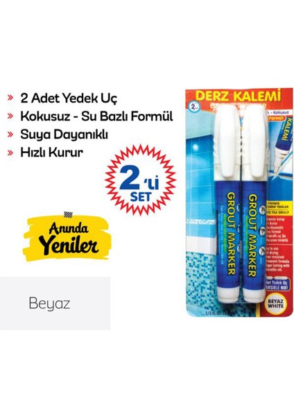 Derz Yenileme 400 gr Derz Dolgu+Derz Kazıyıcı+2'li Derz Kalemi (3lü Set)