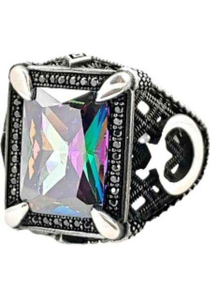 Mistiktopaz ve Zirkon Taşlı Erkek Yüzüğü 220043343G13Y