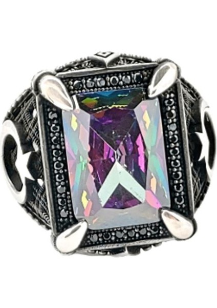 Mistiktopaz ve Zirkon Taşlı Erkek Yüzüğü 220043343G13Y fiyatları