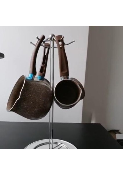 8 cm Tek Kolu Anti Haşlanma Cezve Yapışmaz Tava Mini Süt Pot BOM666 | Kahve Kapları