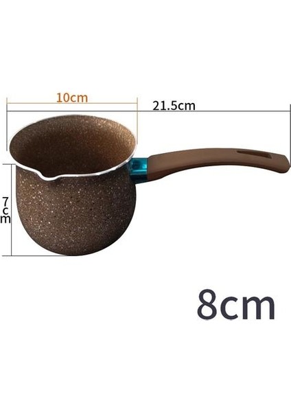 8 cm Tek Kolu Anti Haşlanma Cezve Yapışmaz Tava Mini Süt Pot BOM666 | Kahve Kapları