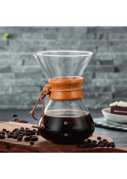 400 ml Yüksek Sıcaklığa Dayanıklı Cam Kahve Makinesi Cezve Espresso Kahve Makinesi Paslanmaz Çelik V60 Filtre Tenceresi ile | Kahve Tencere(Yurt Dışından)