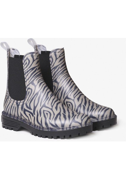 Kadın Yağmur Botu Calvi Toni Pons Ankle Boot Water Zebra