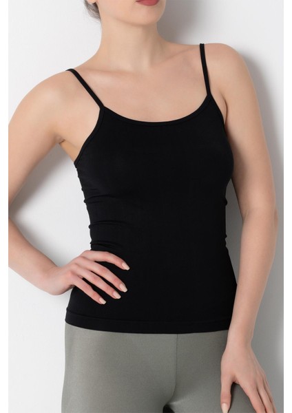 Bayan Ince Askılı Seamless Tişört