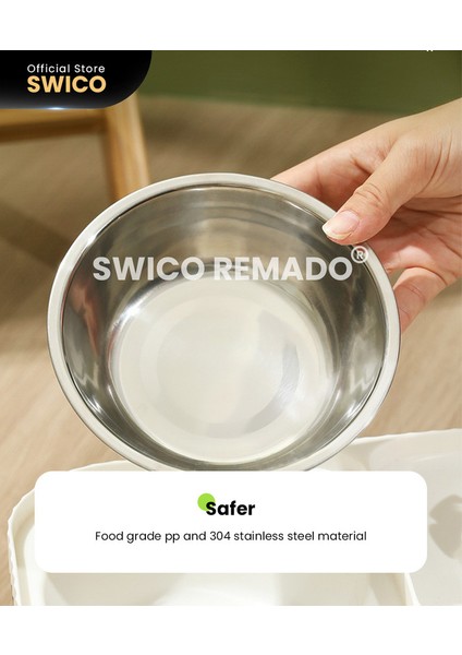 Hazneli Çelik Taslı Kedi-Köpek Mama ve Su Kabı Seti 3 lt. - Beyaz (Yurt Dışından) indirimleri