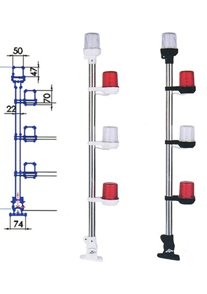4lü Çıpa Fenerli Arıza Direği 60CM