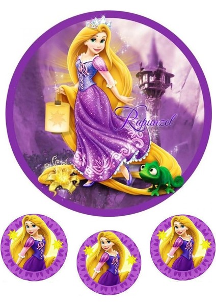 Rapunzel Yenilebilir Pasta ve Kurabiye Baskısı