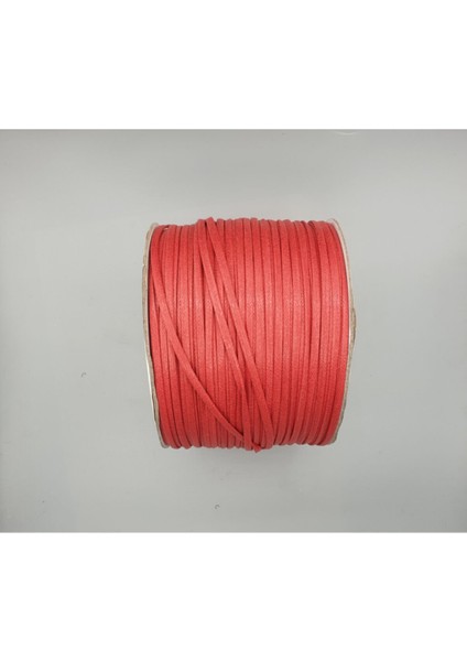 Yassı Mumlu Kordon Kırmızı 4mm 300MTR