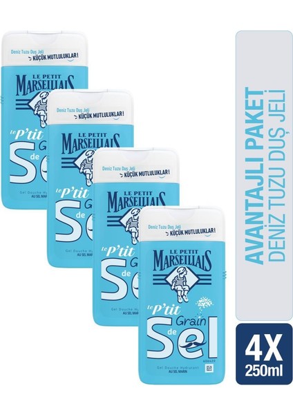 Le Petit Marseillais Bonheur Serisi Deniz Tuzu Duş Jeli 250 Ml X 4