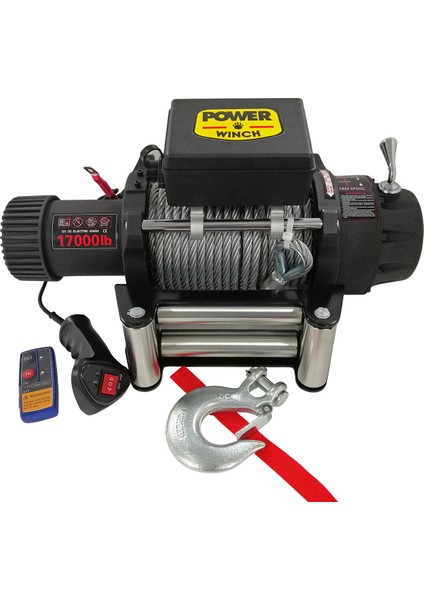 Power Winch 17000 Lb Çelik Halatlı Off-Road 4x4 Elektrikli Vinç 12 V