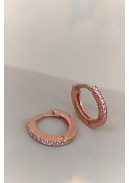 Gümüş 8 mm Ince Taşlı Bayan Halka Küpe NZ69D3 fiyatları