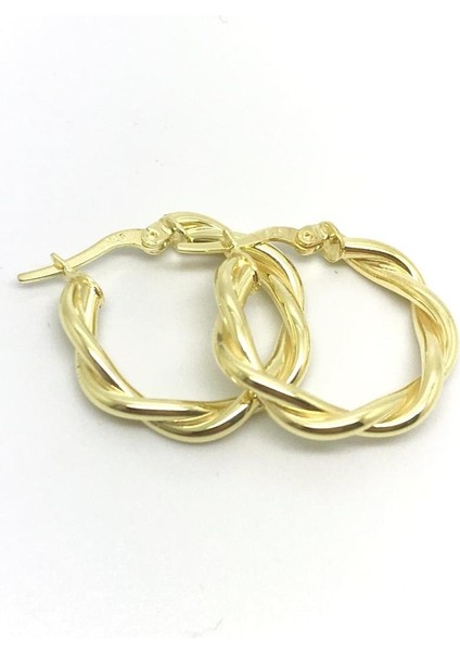 Gümüş Altın Kaplama Burgu Halka Küpe HR89R6