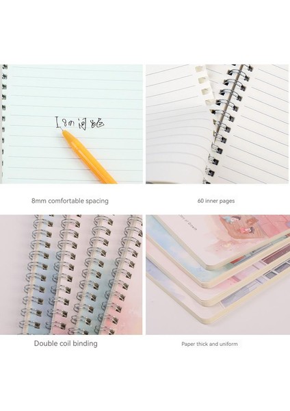 Moda Yaratıcı Çift Bobinli Spiral Defter Yeni Küçük Taze Bobinli Defter Öğrenci Defteri (Yurt Dışından) fiyatları