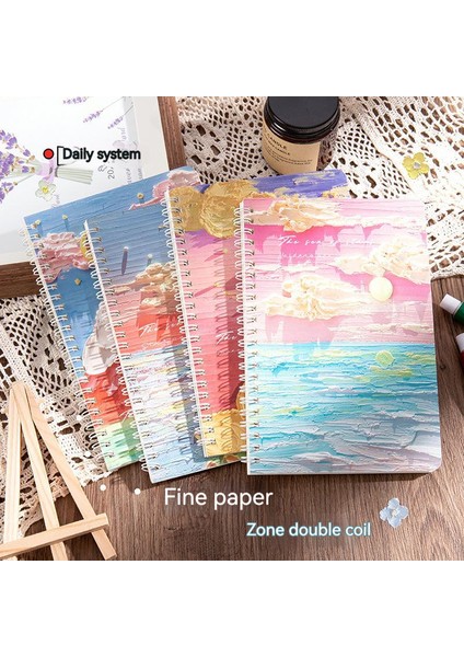 Yağlı Boya Bobin Defter A5 Defter Öğrenci Defteri Yüksek Değerli Manzara Sınıf Defteri Kalınlaştırılmİş Spiral Defter (Yurt Dışından) modelleri