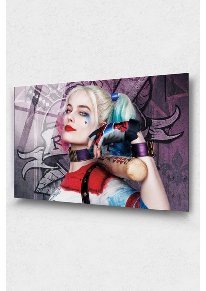 Harley Quinn Cam Tablo, Film Tablo, Aktör Tablo, Duvar Dekor, Büyük Tablo, Cam Duvar Tablo