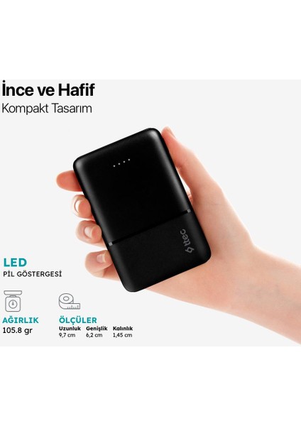 Powercard 5.000MAH Taşınabilir Şarj Aleti